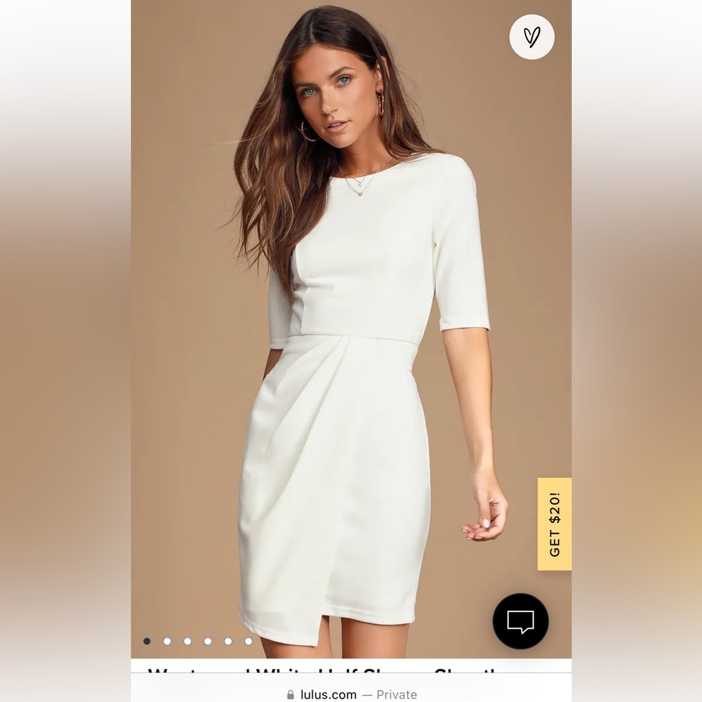 Lulu’s Westwood white half sleeve sheath dress